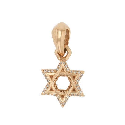22K スターオブダビデチャーム STAR OF DAVID CHARM PAVE DIA 【ゴールド チャーム パヴェ ダイヤモンド】【新品】