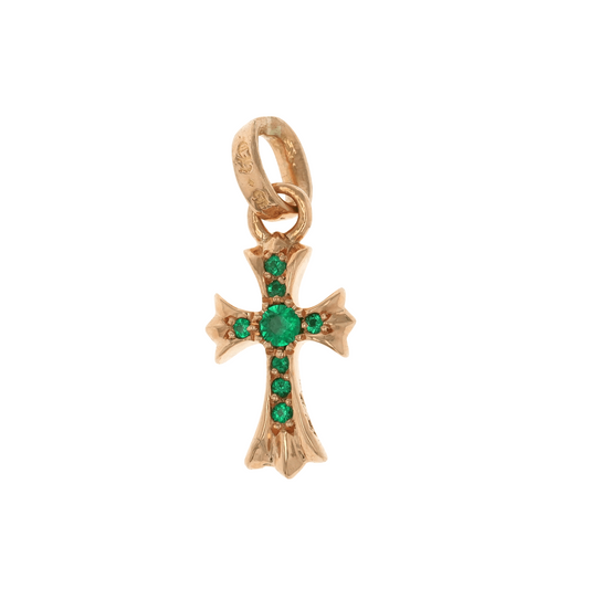 22K ベイビーファット PAVE EM CRS BBYFAT 【ゴールドネックレストップ チャーム パヴェ エメラルド】