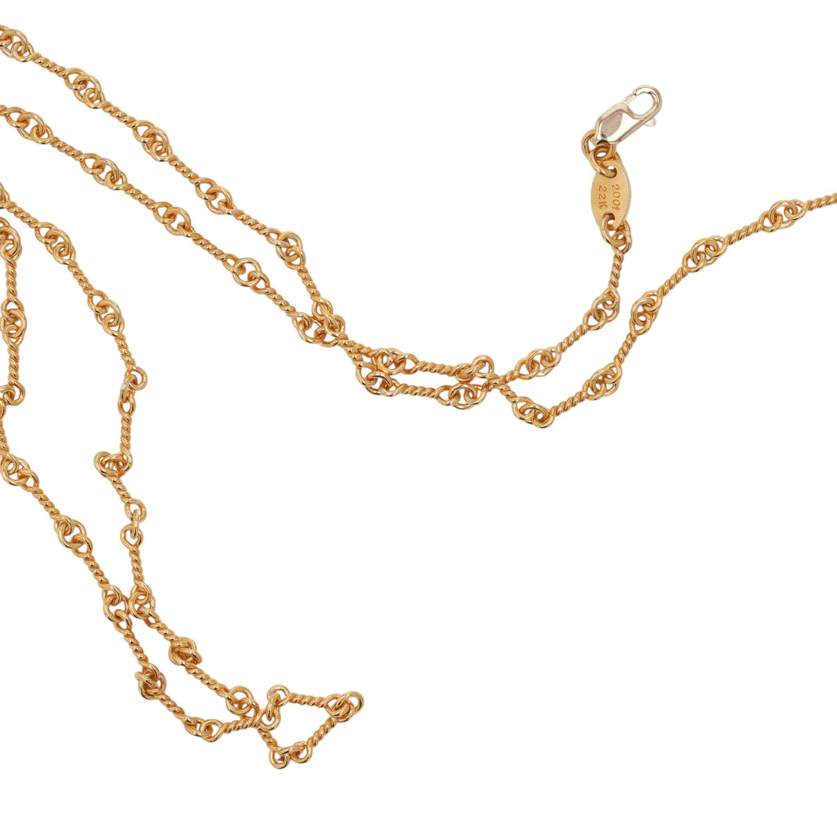22K ツイストチェーン 18インチ T18 NECK CHAIN 【ゴールドネックレス チェーン】