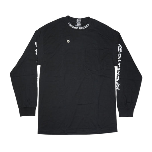 ネックロゴプリント 【カットソー】【ブラック】 SIZE:L
