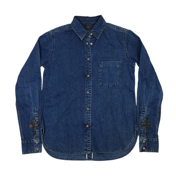 ルーズエンド LOOSE END 【袖クロスパッチ付デニムシャツ】【インディゴ】 SIZE:M