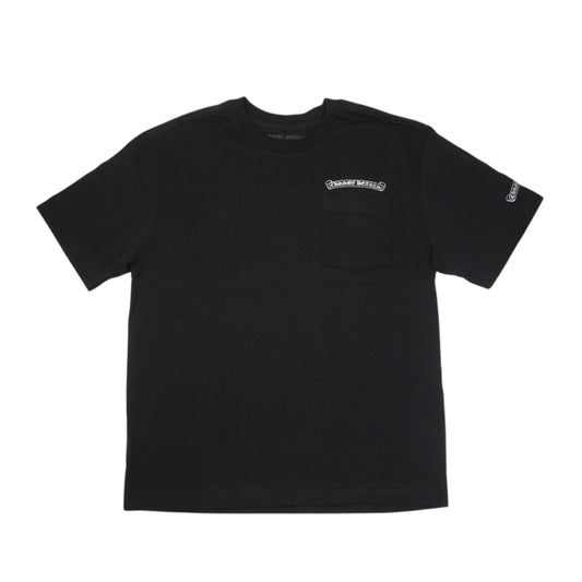 スクロールラベルバックプリント 【Tシャツ】【ブラック×シルバー】【新品】 SIZE:M