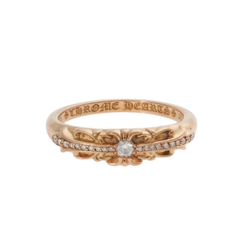 22K ベイビークラシックフローラルクロス PAVE DIA BABY CLASSIC FLORAL CROSS 24号 【ゴールドリング パヴェ ダイヤモンド】