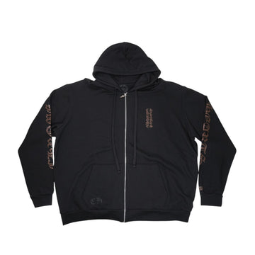 オンライン限定グリッタープリント【ジップパーカー】【ブラック×ブラウン】【新品】 SIZE:XXL