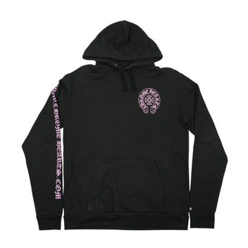 オンライン限定www.CHROME HERATS.com ホースシューバックプリント 【パーカー】【ブラック×ピンク】 SIZE:M