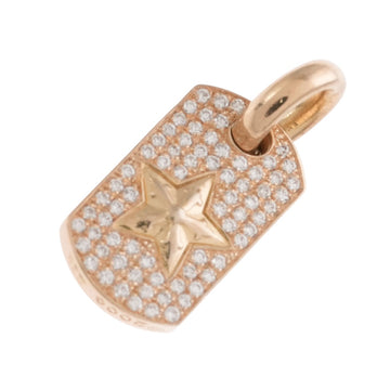 22K タイニースター ドッグタグ【ゴールドネックレストップ チャーム パヴェ ダイヤモンド】