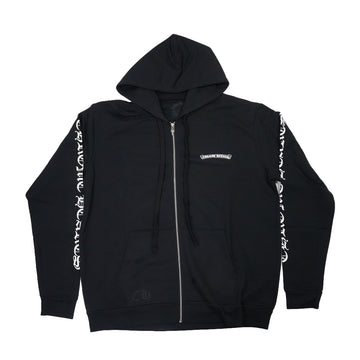 スクロールラベルバックプリント 【ジップパーカー】【ブラック】【新品】 SIZE:L