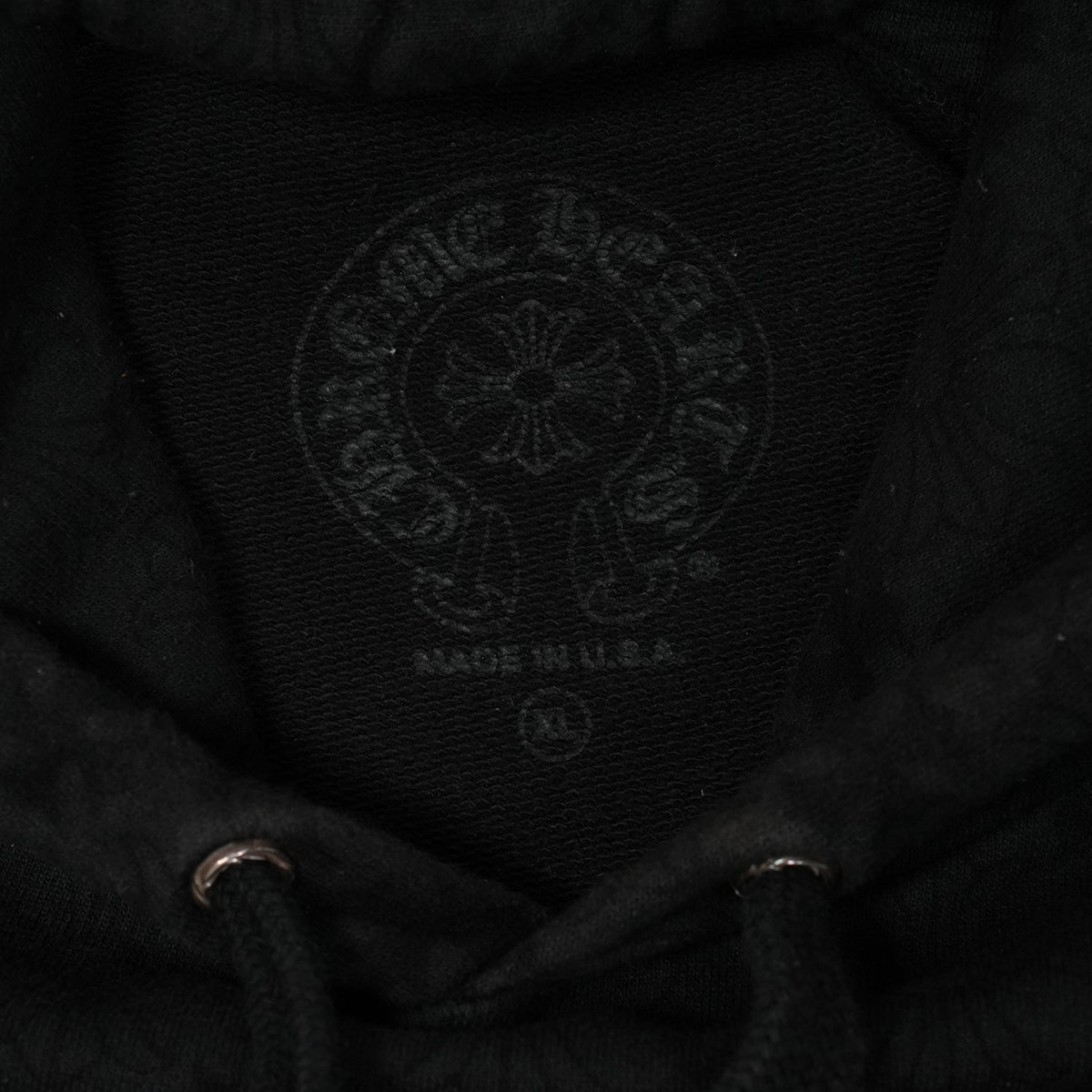 ホースシュー袖プリント 【パーカー】【ブラック】 SIZE:XL