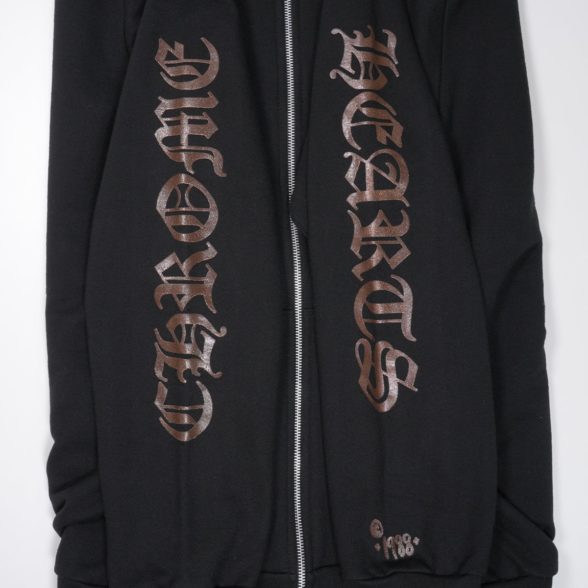 オンライン限定グリッタープリント【ジップパーカー】【ブラック×ブラウン】【新品】 SIZE:XXL