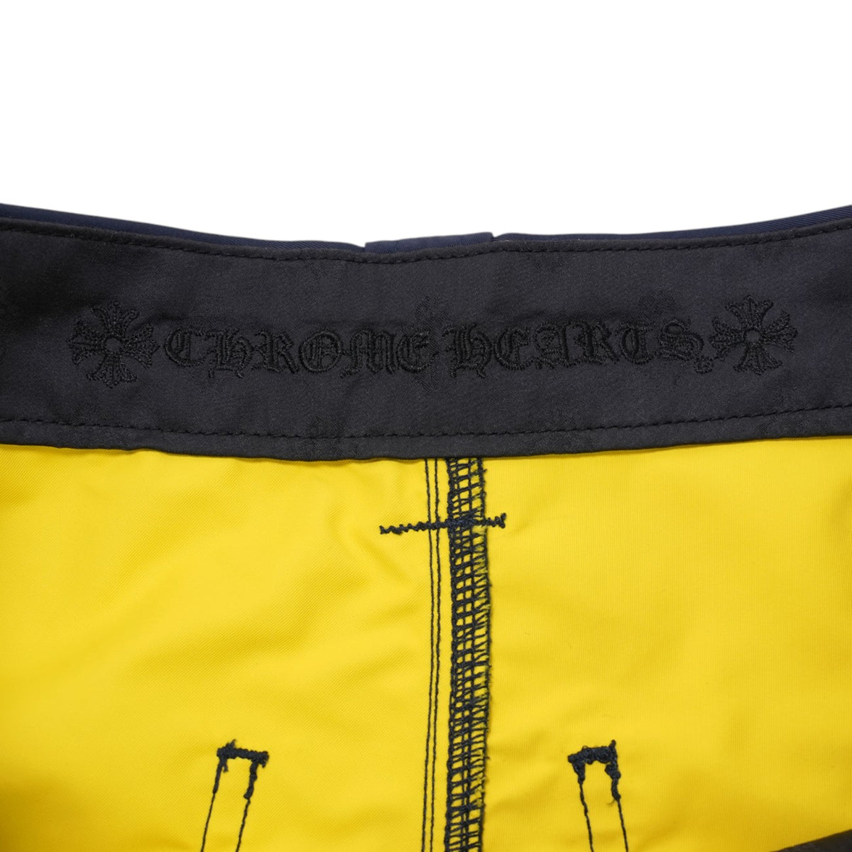 ナイロン/レザー切替カーペンター NYRON CARPENTER クロスボールボタン【ロングパンツ】【ブラック×ネイビー】SIZE:29