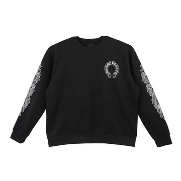 SWTSHRT PLVR 袖フローラルクロスバックホースシュープリントスウェット L