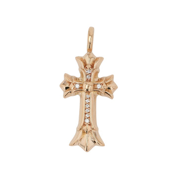 22K ダブルCHクロス PAVE DIA DOUBLE CH CROSS 【ゴールドネックレストップ チャーム パヴェ ダイヤモンド】