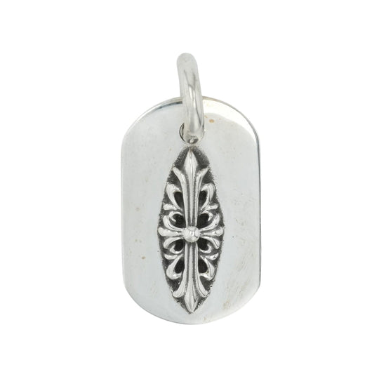 レイズドフローラルクロス ドッグタグ RAISED FLORAL CROSS DOGTAG 【シルバーネックレストップ ペンダント】