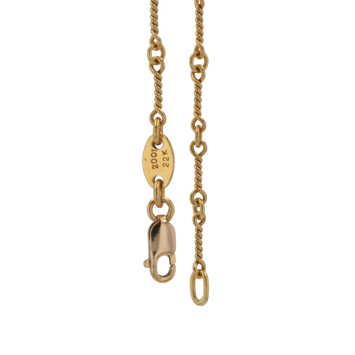 22K ツイストチェーン 16インチ T16 NECK CHAIN 【ゴールドネックレス チェーン】 インボイス付き