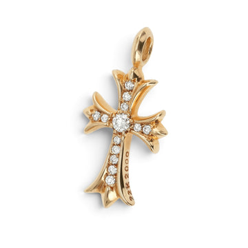 22K タイニーファットクロス PAVE DIA CRS F TINY 【ゴールドネックレストップ チャーム パヴェ ダイヤモンド】