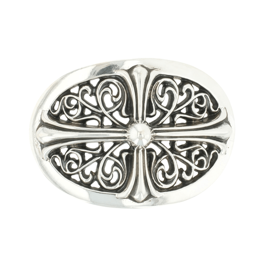クラシックオーバルクロスバックル BUCKLE CLASSIC OVAL CROSS 1.5 【シルバーバックル ベルト】