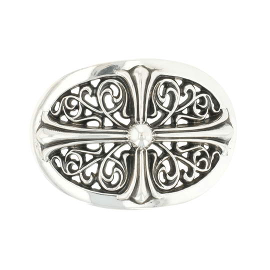クラシックオーバルクロスバックル BUCKLE CLASSIC OVAL CROSS 1.5 【シルバーバックル ベルト】
