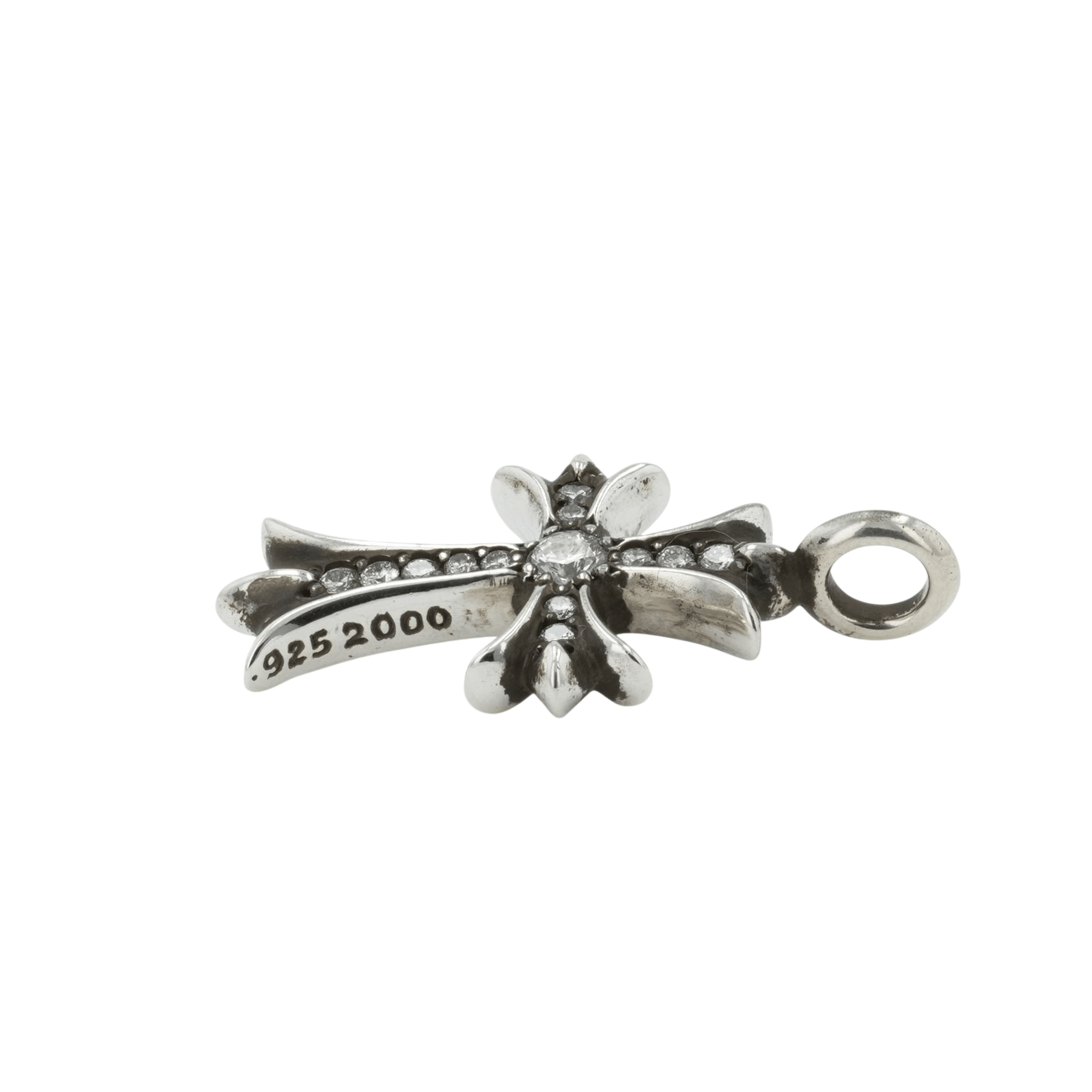 クロムハーツ タイニーファットクロス PAVE DIA CRS F TINY シルバー