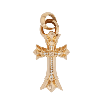 22K スモールダブルクロス ベイル SML DOUBLE CH CROSS BALE PAVE DIA 【ゴールド ペンダント
