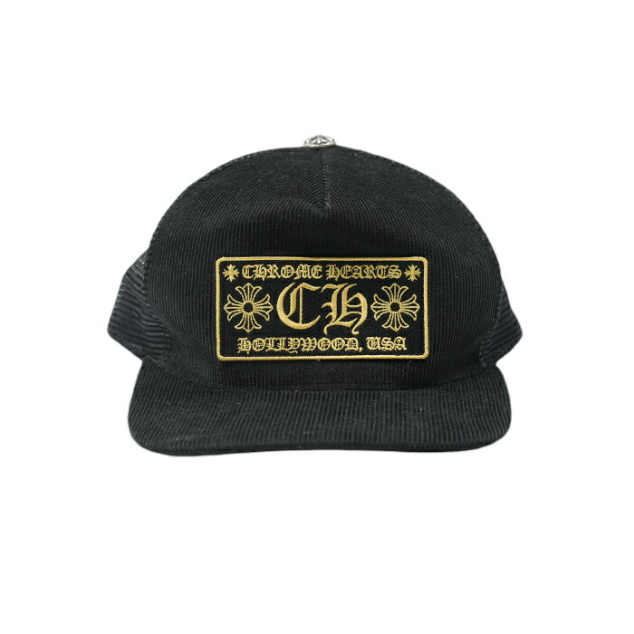 TRUCKER CAP トラッカーキャップ コーデュロイCHパッチクロスボール付メッシュ帽子