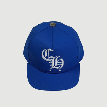 CH刺繍 【ベースボールキャップ/BASEBALL CAP】【ホワイト×ブルー】 SIZE:ONE