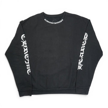 ネックロゴ袖プリント 【スウェット】【ブラック】 SIZE:M