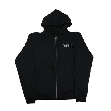 フォティバックプリント 【ジップパーカー】【ブラック】 SIZE:M