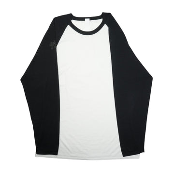クロスパッチ付き 【ラグランスリーブシルクカットソー】【ホワイト】【新品】 SIZE:XL