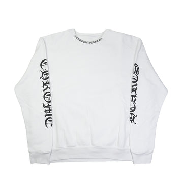 ネックロゴ袖プリント 【スウェット】【ホワイト】 SIZE:M