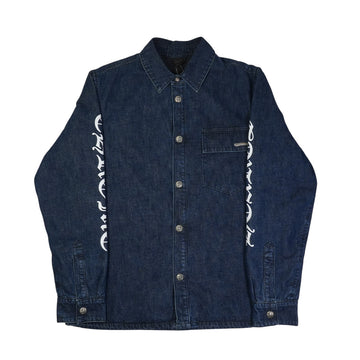 WORK'N SHIRT GARAGE WSH DNM アームロゴプリント 中綿【デニムシャツブルゾン】【ブルー】【新品】 SIZE:M