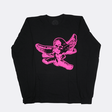 フォティフロントプリント 【カットソー】【ブラック×ピンク】【新品】 SIZE:XL