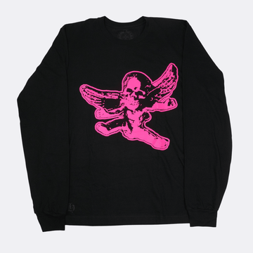 フォティフロントプリント 【カットソー】【ブラック×ピンク】【新品】 SIZE:L