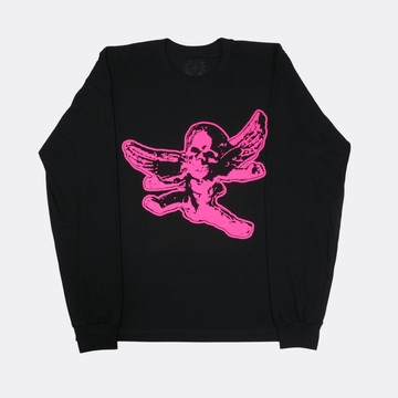 フォティフロントプリント 【カットソー】【ブラック×ピンク】【新品】 SIZE:L