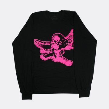 フォティフロントプリント 【カットソー】【ブラック×ピンク】【新品】 SIZE:M