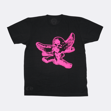 フォティフロントプリント 【Tシャツ】【ブラック×ピンク】【新品】 SIZE:L