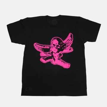 フォティフロントプリント 【Tシャツ】【ブラック×ピンク】【新品】 SIZE:L