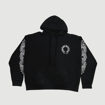 ホースシュー袖プリント 【パーカー】【ブラック】 SIZE:XL