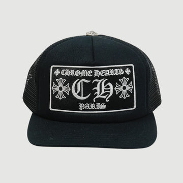 パリ限定 CH刺繍 【トラッカーキャップ/TRUCKER CAP】【ブラック】 SIZE:ONE