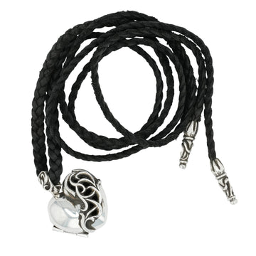 オールド ハートロケット レザーブレイド HEART LOCKET w SC LEATHER BRAID 【シルバーネックレストップ レザー】