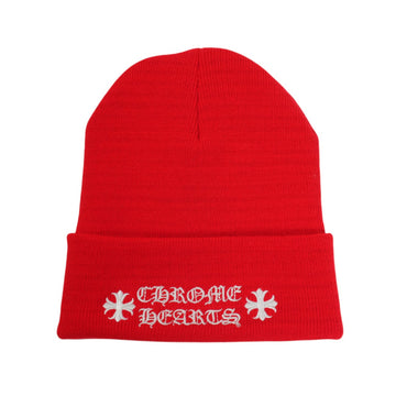 ロゴ刺繍 【ニット帽/ビーニー/WATCH CAP】【レッド】【新品】 SIZE:ONE