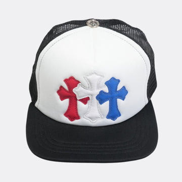 3クロスパッチ 【トラッカーキャップ/TRUCKER CAP】【ホワイト×レッド×ブルー】【新品】 SIZE:ONE