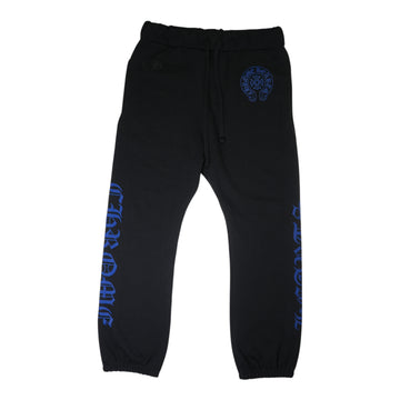 英字サイドプリント 【スウェットパンツ】【ブラック×ブルー】【新品】 SIZE:M