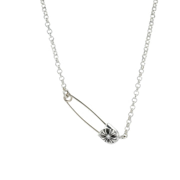 セーフティピンネックレス1DIA 18インチ SF18 SAFETY PIN NECK CHAIN 【シルバーネックレス チェーン ダイヤモンド】 インボイス付き