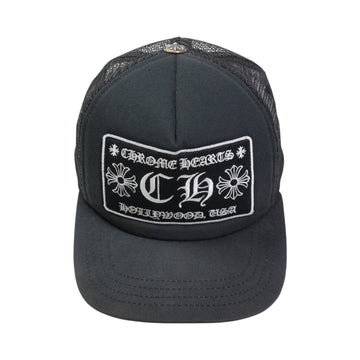 CH刺繍 【トラッカーキャップ/TRUCKER CAP】【ブラック×ホワイト】