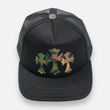 カモフラクロスプリント 【トラッカーキャップ/TRUCKER CAP】【ブラック】 SIZE:ONE