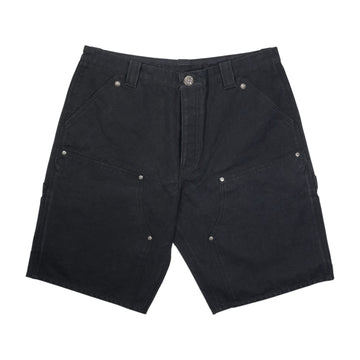 クロスパッチ付きダブルニーカーペンター CARPENTER DOUBLE KNEE 【キャンバスハーフパンツ】　【ブラック】【新品】 SIZE:36
