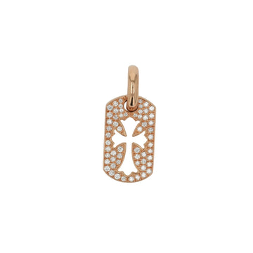 22K タイニーカットアウトクロス ドッグタグ PAVE DIA TINY CO CROSS DOG TAG 【ゴールドネックレストップ チャーム パヴェ ダイヤモンド】