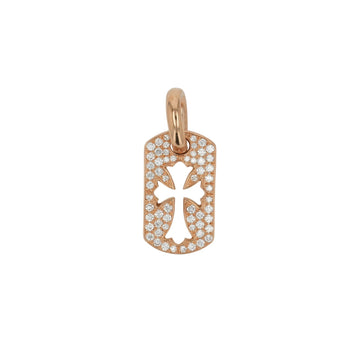 22K タイニーカットアウトクロス ドッグタグ PAVE DIA TINY CO CROSS DOG TAG 【ゴールドネックレストップ チャーム パヴェ ダイヤモンド】