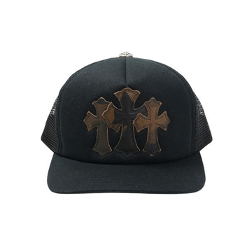 3クロスパッチカモフラ 【トラッカーキャップ/TRUCKER CAP】【ブラック×カモフラ】【新品】 SIZE:ONE