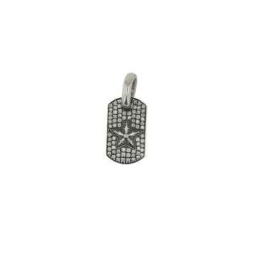 タイニースター ドッグタグ PAVE DIA TINY STAR DOG TAG 【シルバーネックレストップ チャーム パヴェ ダイヤモンド】